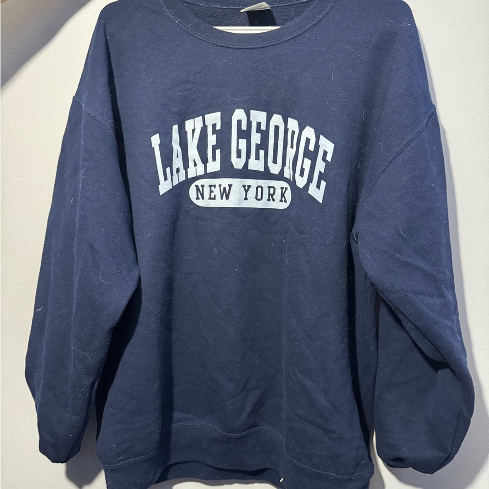 VINTAGE Lake George New York Unisex Navy Sweater